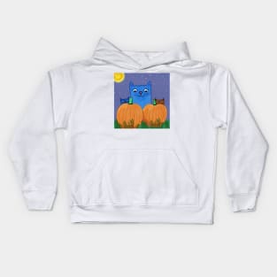 Halloween Kitties in Pumpkin Patch Kids Hoodie